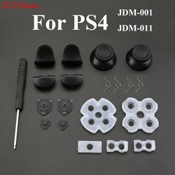 For PS4 JDM-001 / 011 Controller L1 R1 L2 R2 Trigger Buttons 3D Analog Stick + Conductive Rubber Button Screwdriver Kit
