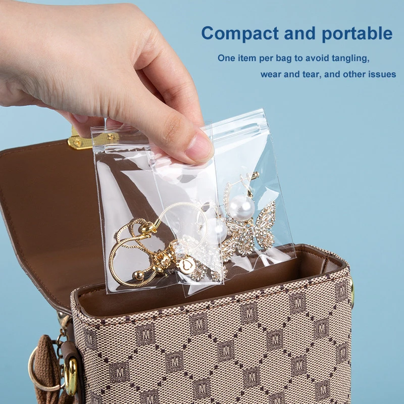 Thick Self-Sealing Transparent PP Jewelry Pouches For Earrings, Bracelets,Necklaces Packaging And Anti-Oxidation Storage Plastic