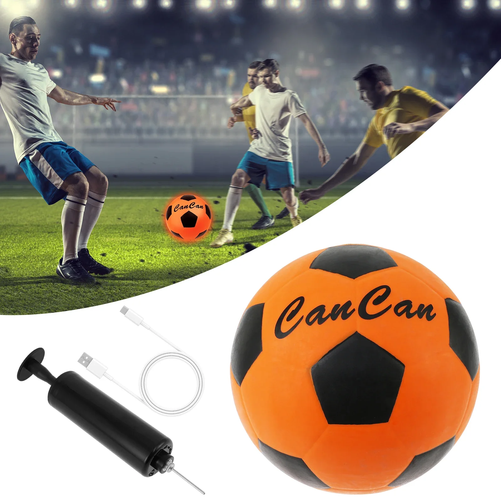 

Light Up Soccer Ball Sturdy Glowing Soccer Ball Practical LED Light Up Soccer Ball Versatile Glow Soccer Ball for Kid Night Play