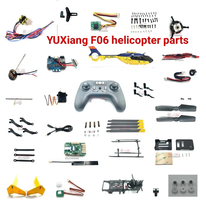 YUXIANG YU Xiang F06 EC135 RC helicopter spare parts blade shell Mainboard ESC landing gear remote control charging cable motor