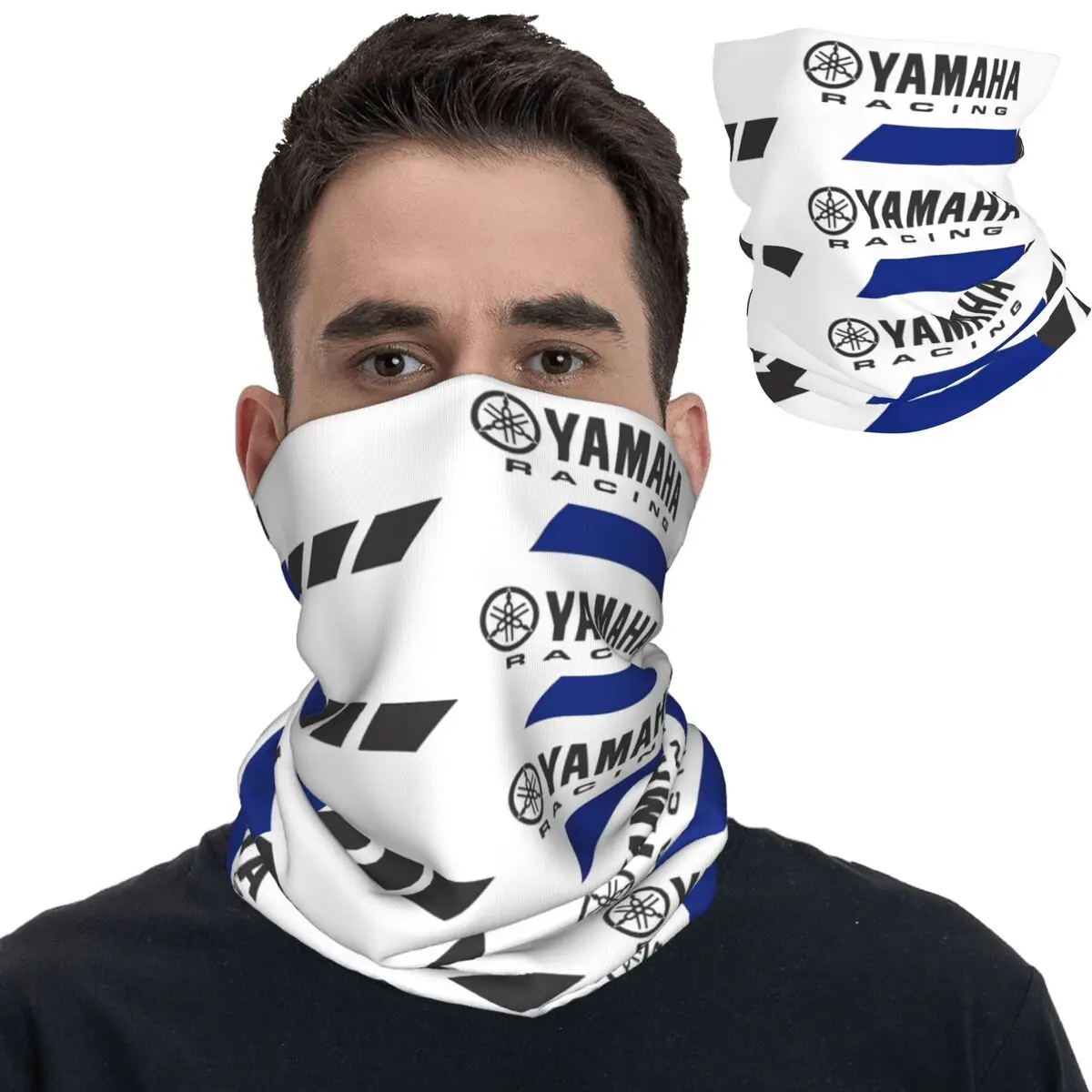 YMH Motorcross  Blue Bandana Neck Gaiter Printed Face Scarf Multifunctional Cycling Scarf Hiking Unisex Adult Winter