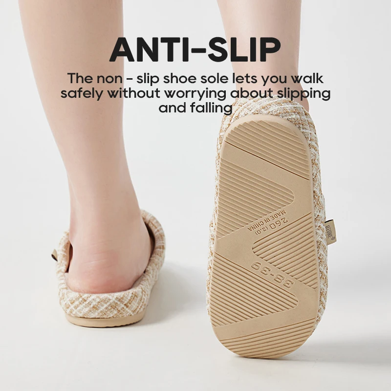 UTUNE Linen Home Slippers for women – Japanese Style Breathable & Anti-Slip Unisex Summer Indoor Quite Slides