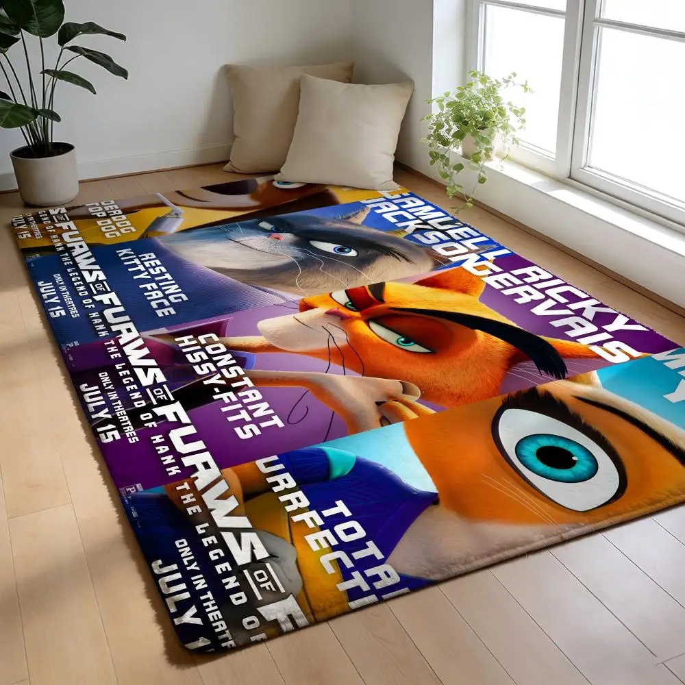 

Floor Mat Soft Flannel Rug Non-Slip Absorbent Mat for Bathroom Bedroom Home Decor P-Paws of Fury The L-Legend of Hank