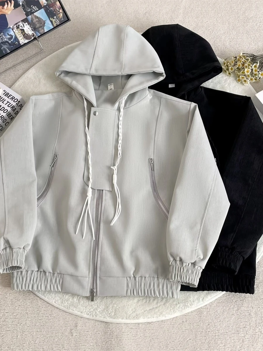 

Мужская толстовка-худи свободного кроя в американском стиле, модная уличная одежда для осени и зимы, стильная верхняя одежда из полиэстера, стандартный крой