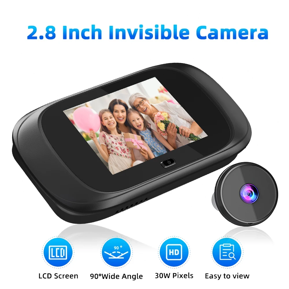 2.8 inch LCD Display Digital Doorbell Peephole 90° Wide Angle Door Eye Monitor Camera Home Security Peephole Viewer