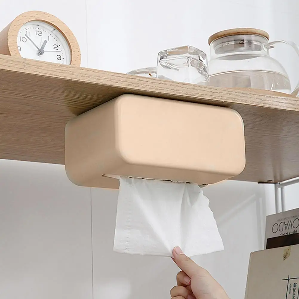 

Tissue Box Wall Wall-mounted Upside Down Tissue Face Towel Box Bathroom Kitchen Living Room Napkin Holder Tissue Drawer Box