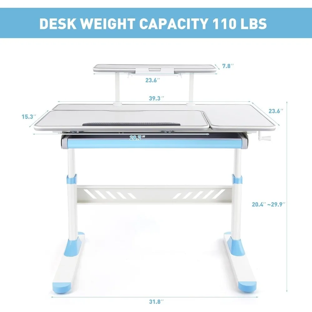 Adjustable Kids Desk with Drawer, 39