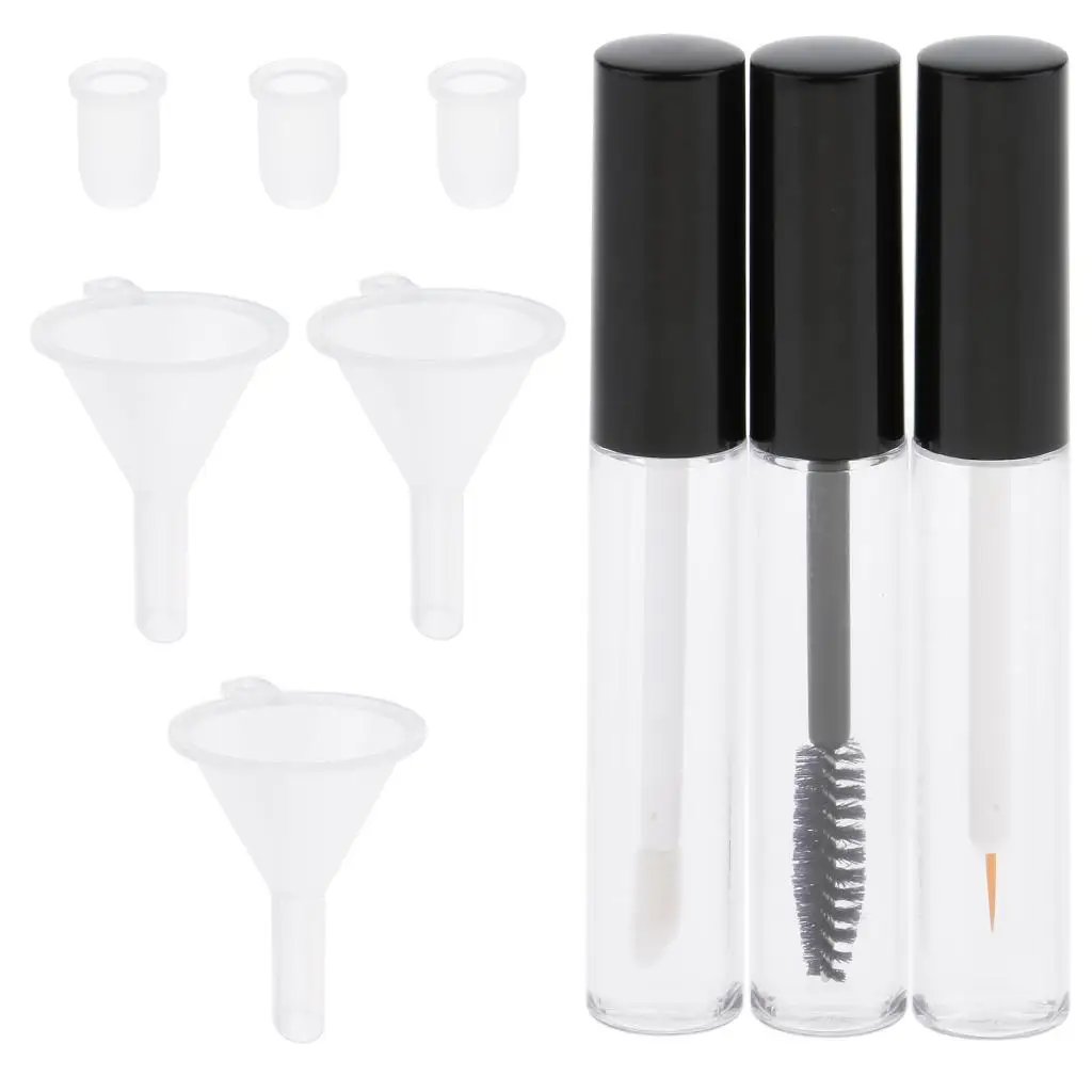 빈 마스카라 아이라이너 병 립글로스 튜브 세트 화장품 스파튤라 메이크업 액세서리 여행 및 일상용