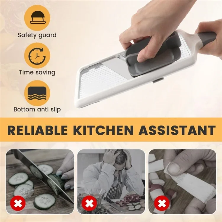Rebanador de verduras multifunción para uso doméstico con 3 configuraciones de espesor, cortador de patatas y frutas, rallador de mandolina para zanahoria