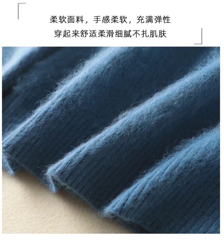 Autumn and Winter 2022 Women's High Neck Pullover 100% Pure Mink Cashmere Sweater Knitted Soft Fashion Women's Clothing