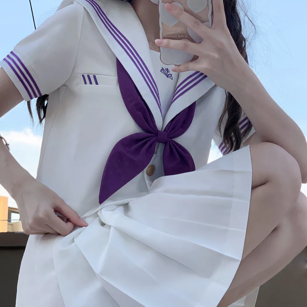 Jk uniforme de estudiante japonés JK, traje de marinero, traje intermedio de manga larga, uniforme amigable con el Cosplay, lindo uniforme de estilo japonés