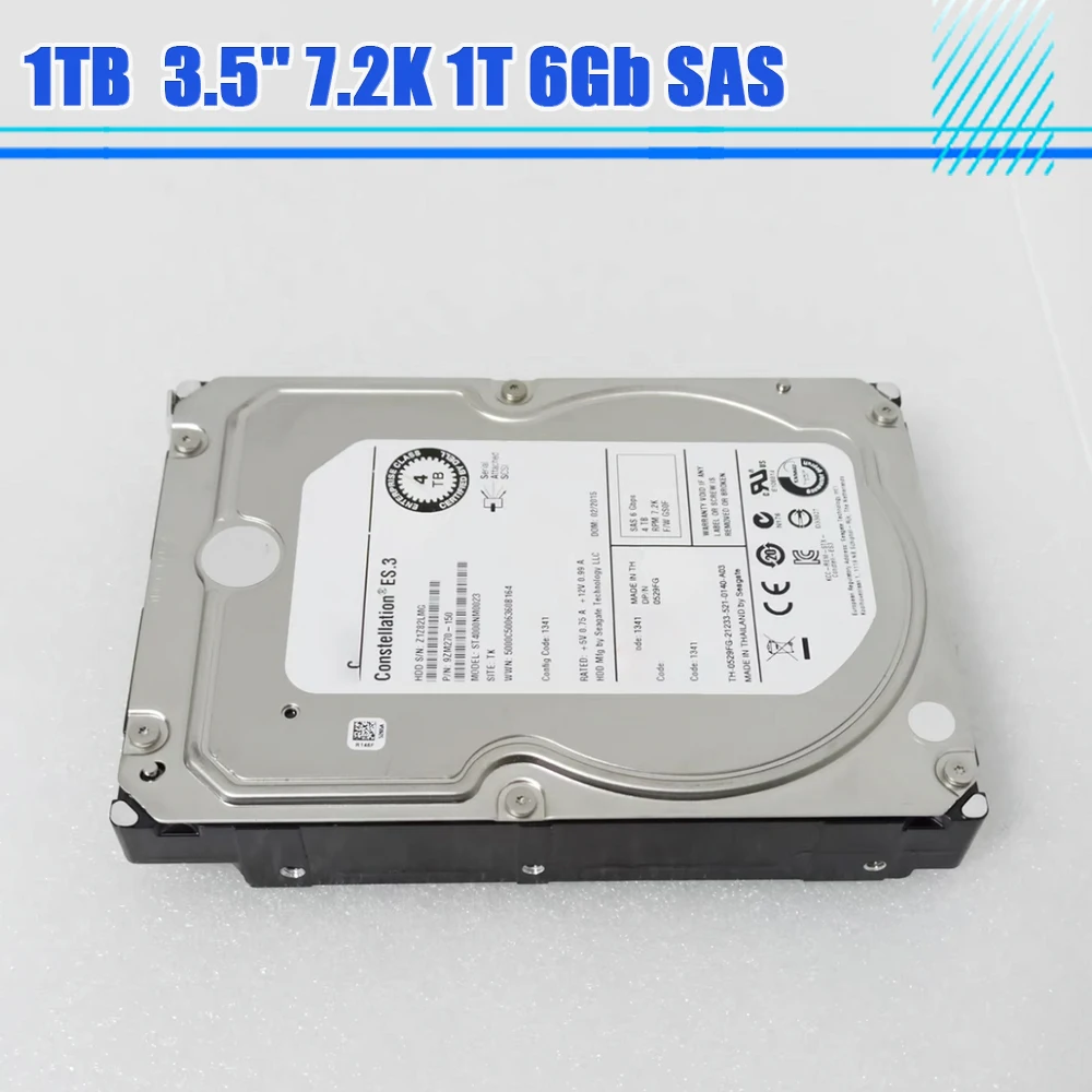 

1TB 3.5'' 7.2K 1T 6Gb SAS ST1000NM0023 0FNW88 Hard Drive HDD For DELL