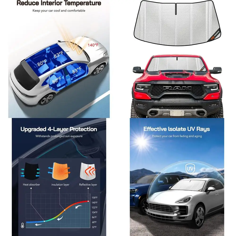 

Full Coverage Rearview Mirror Shade for 2019-2025 Ram 1500 with 10 Inch Wide Sensor for Ultimate Protection