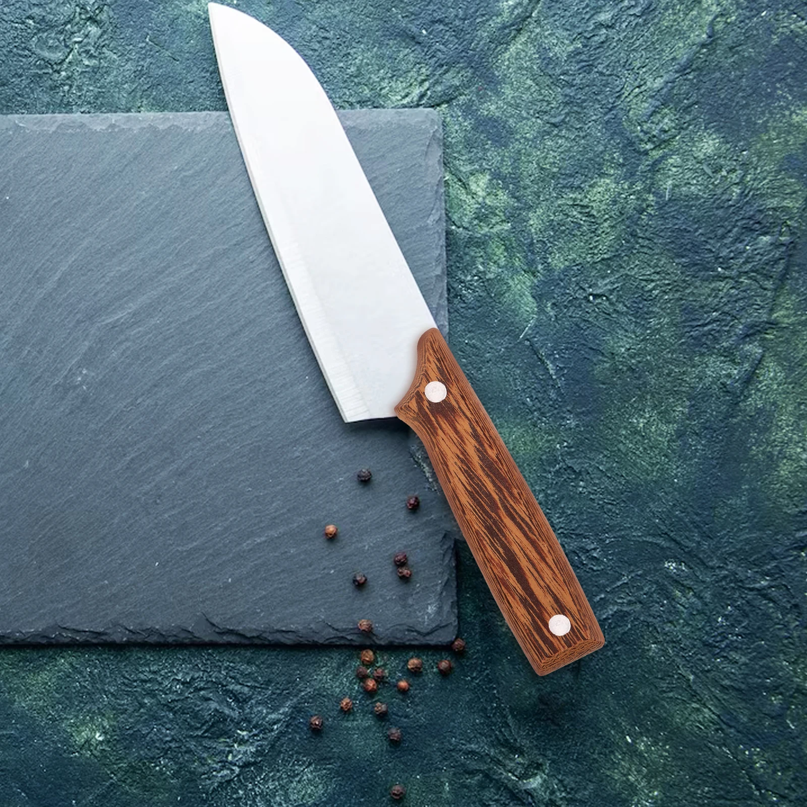 

2pcs Replacement Handle Stainless Steel Wood Ergonomic Non-Slip Grip Kitchen Tool Accessory Rivet Practical Chopper