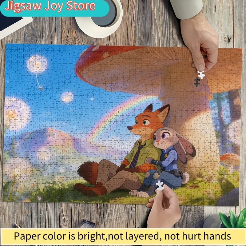 

1000pcs Disney Zootopia Judy Hopps and Nick Wilde Poster Jigsaw Puzzle, High Difficulty, Educational Game for Adults, Puzzle G