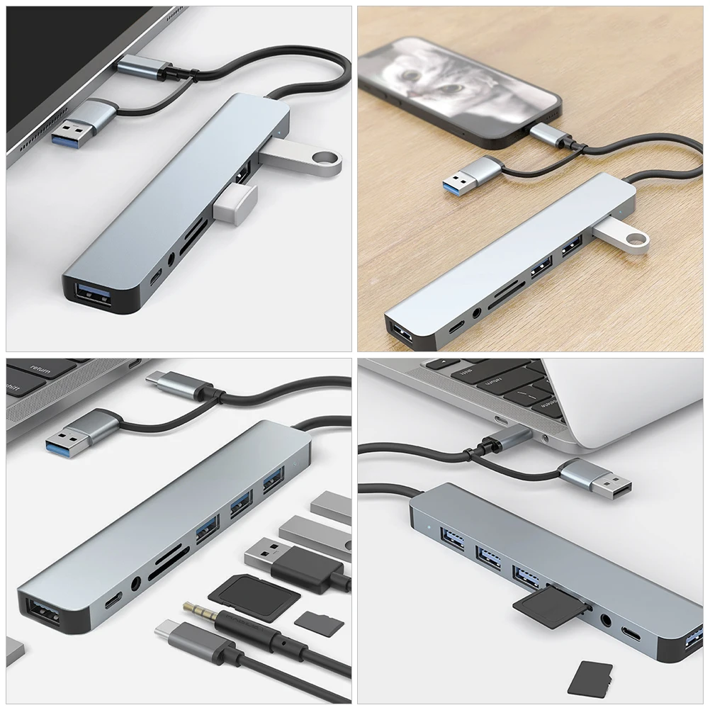 

4 Ports Type Multi-Port Adapter For Laptop Usb 3.0 2.0 Fast Compact Portable Splitter Extension Multiple Usb Connectors
