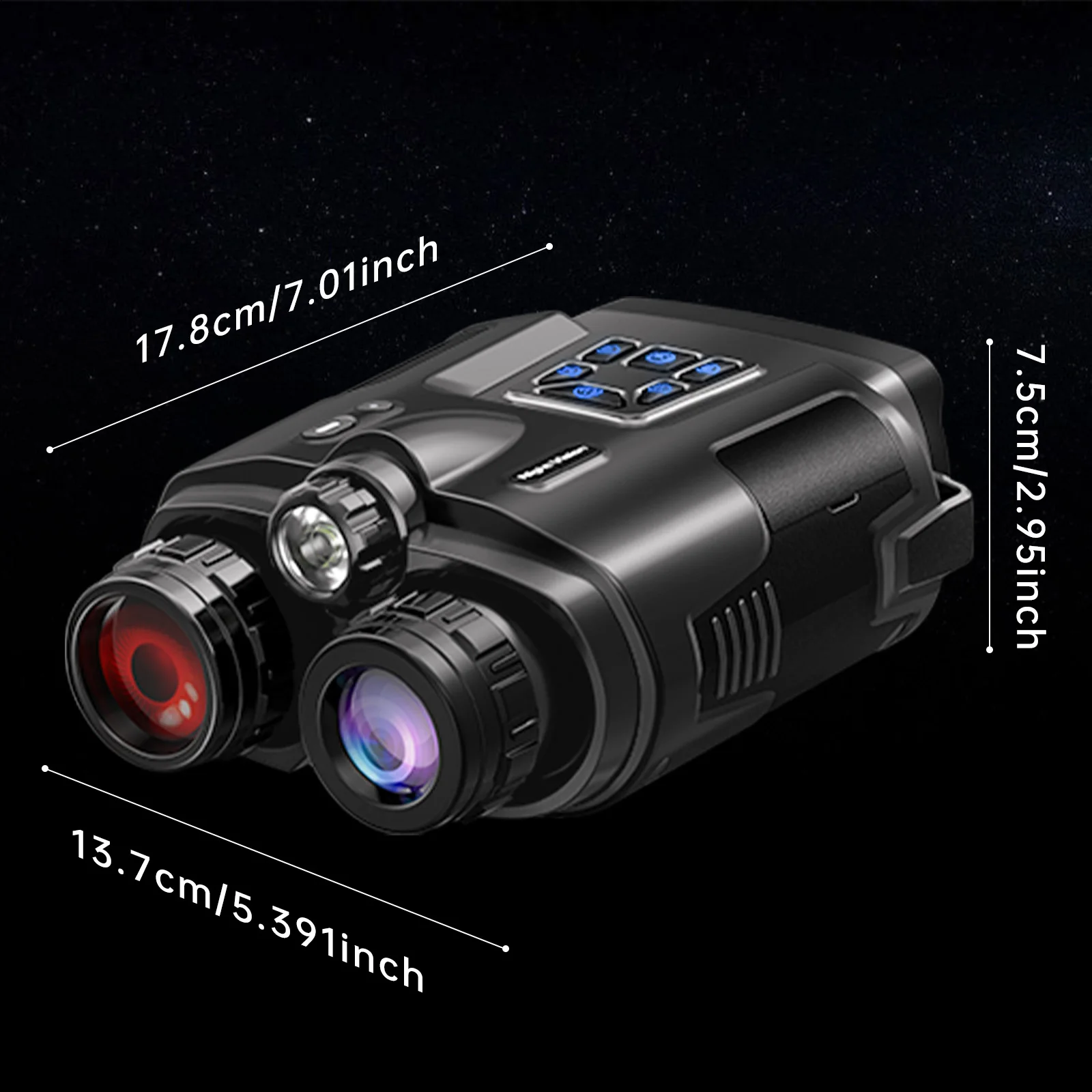 Night Vision Binoculars 4K Infrared 5000mAH Rechargeable 8X Digital Zoom 600 Meters Darkness Goggles 5000mAh Rechargeable, 64GB Card Included for