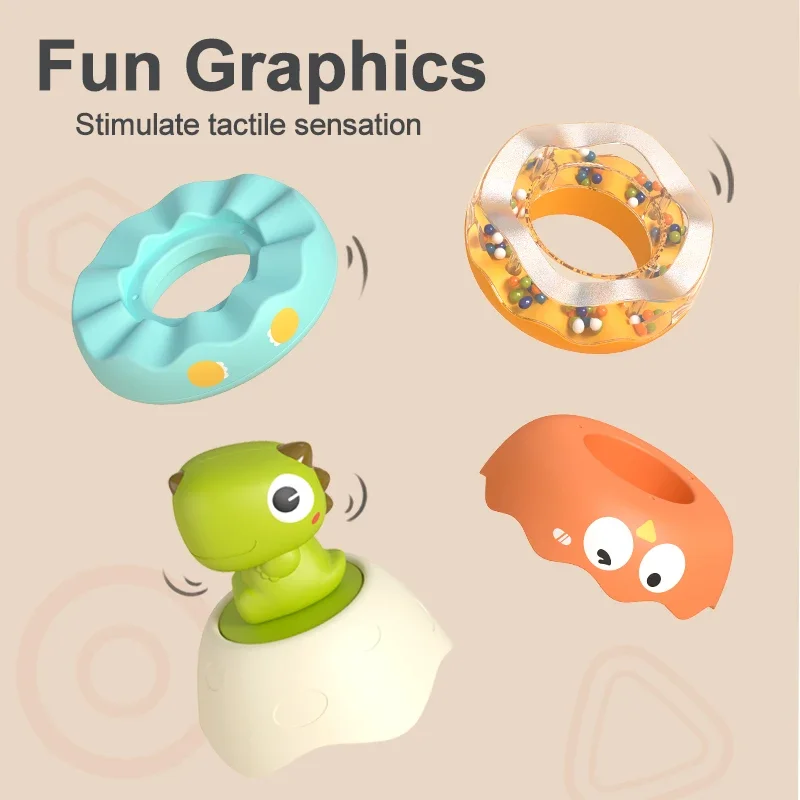 Baby Rattles Bell Stacking Toy 6 12 Months Early Educational Stacking Game for Babies Color Shape Cognition Toddler Sensory Toys