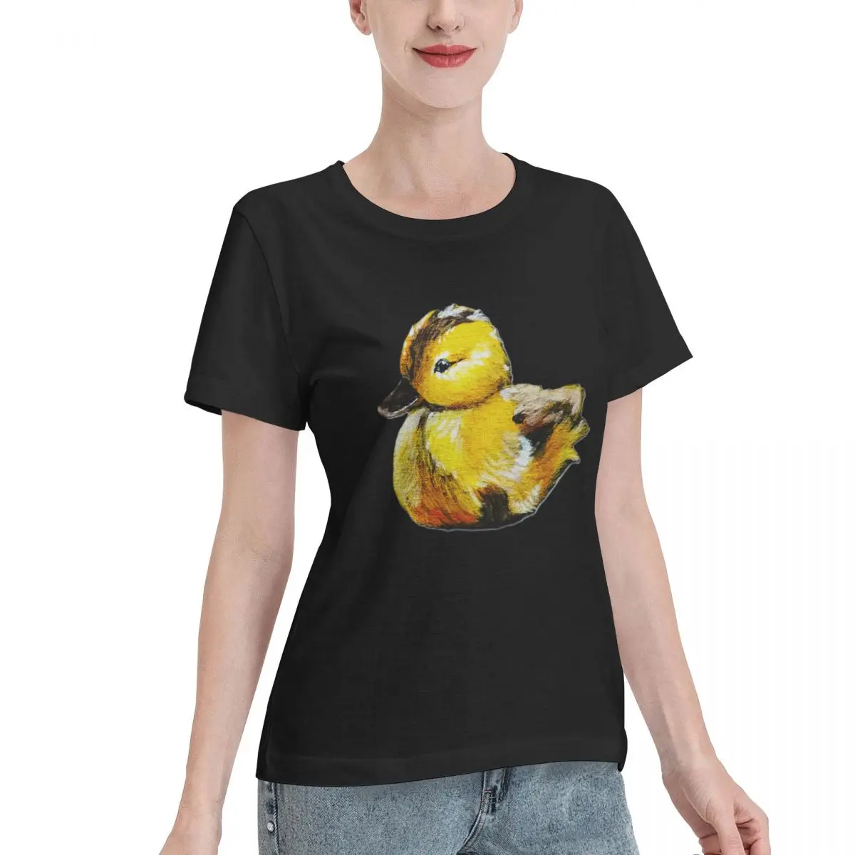 Quick Dispatch Baby Duck Women's T-shirt Work Wear Fashion Ladies Shirt