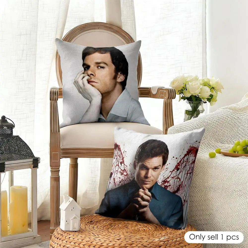 Tv Series D-Dexter Morgan Cushion Cover Organic Linen Square Pillow Case Durable Non-Allergenic And Kind To Skin