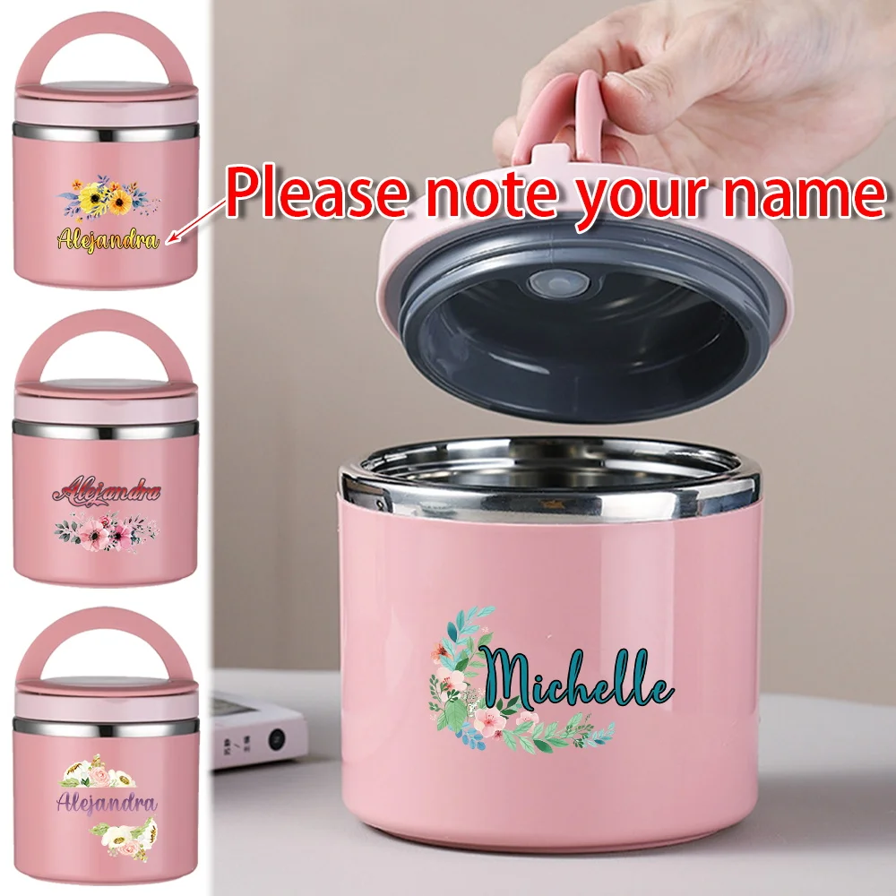 Custom Name Lunch Box Worker Student Bento Box Personalized Pattern Convenient Travel Outdoor Picnic Insulated Lunch Box Unisex