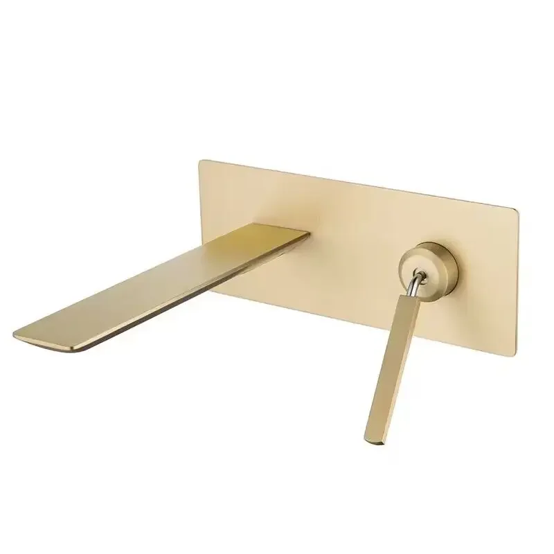 

Sanitary ware wall mounted gun grey hot and cold wash bathroom tap brass basin mixer faucet
