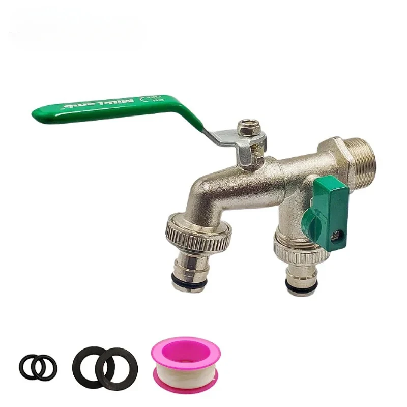 1/2 gardening zinc alloy faucet with one in and two out dual nipple faucet