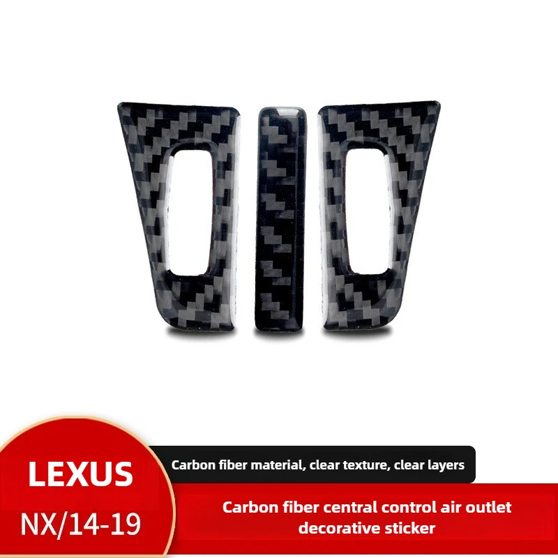 

For Lexus NX200 Interior Modification, Real Carbon Fiber Central Control Trend Decorative Stickers, Auto Parts