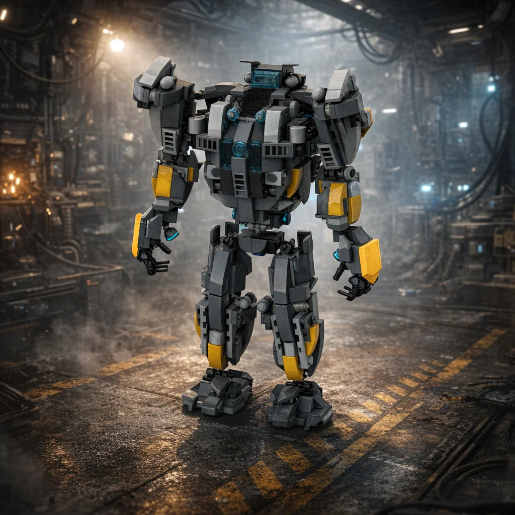 

Mechanical 2.0 Mecha Warrior Robot Building Blocks MOC Small Particles Bricks DIY Assembly Model Adult Desktop Gift