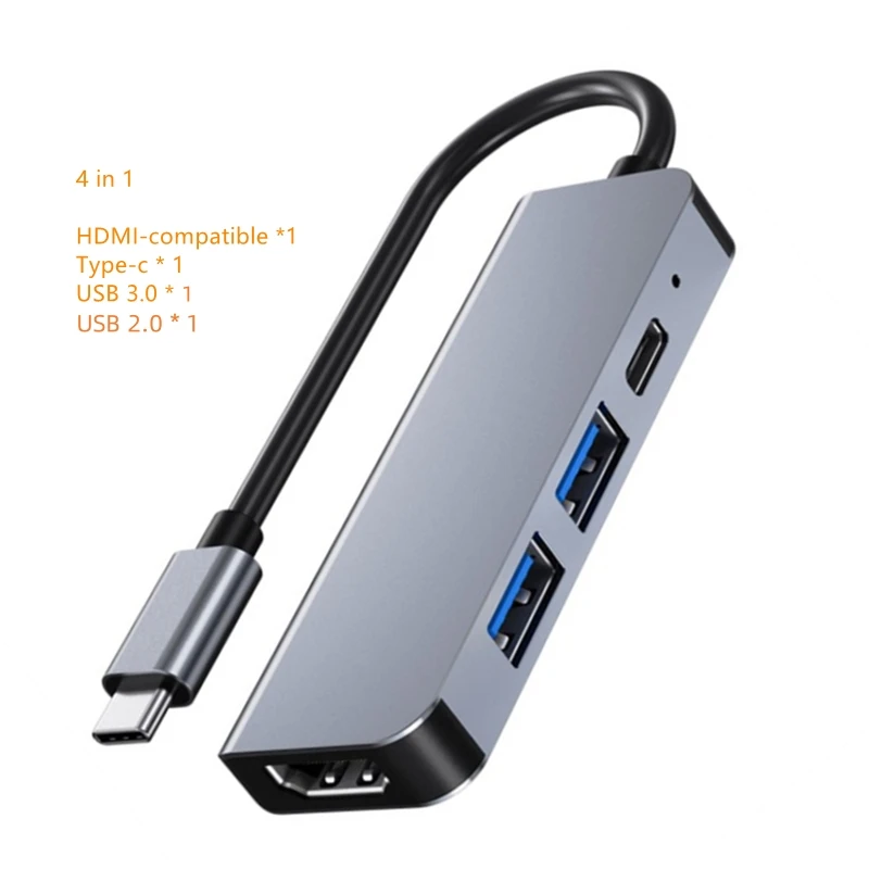 USB-C 4K HDMI Hub with SD/TF & USB Ports