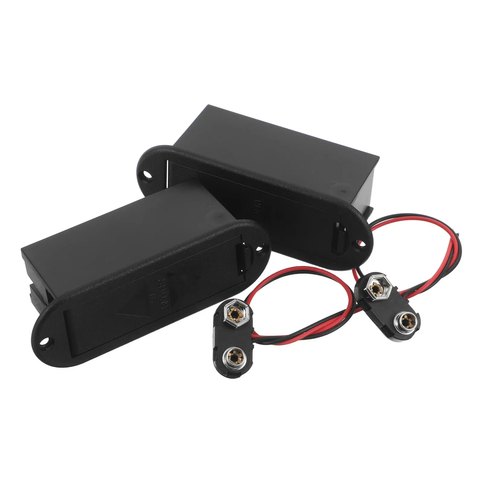 2Sets Guitar Bass Pickup Battery Box 9V Cover Holder Case with Sponge Prevent Rattling Electric Guitar Bass Accessories