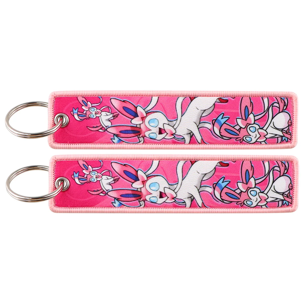 Anime Pokemon Cartoon Stickerei Schlüsselanhänger Zubehör Schlüsselband Niedliche Pikachu Figuren Etikettenhalter Schlüsselring Anhänger Spielzeug Geschenk