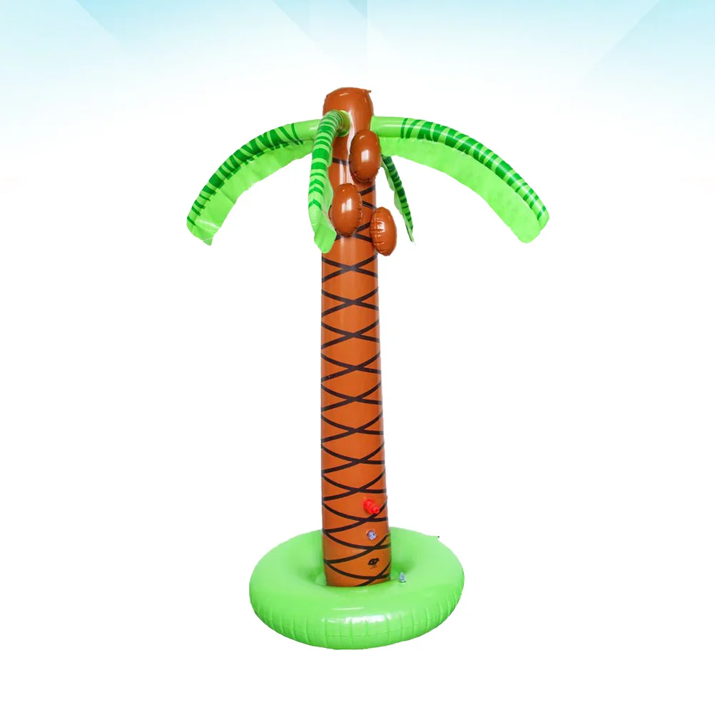 

Summer Inflatable Coconut Tree for Pool Party Outdoor Water Spraying Decoration Tropical Theme Backdrop for Photo Booth