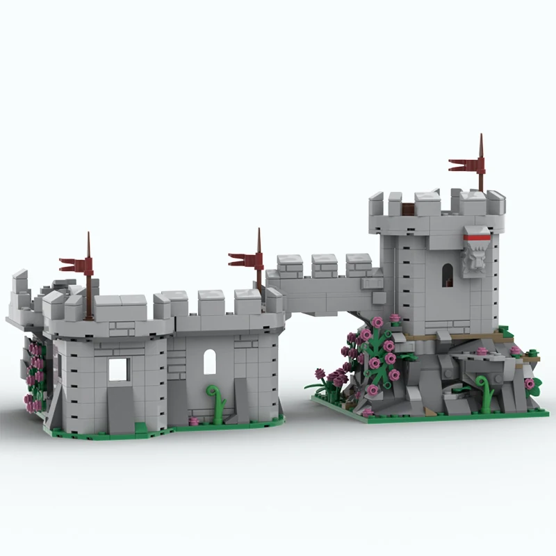 스팟 MOC-42274 중세 성 작은 입자 조립 빌딩 블록 방어 타워 모델 장난감 컬렉션 장식품