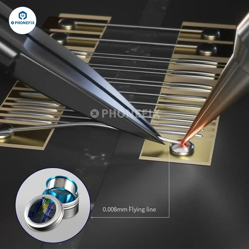 Pinzas de puente pulidas de precisión KS-11 mecánicas, punta de 0,008mm, Twzzer de acero inoxidable antideslizante para reparación Manual de teléfonos móviles