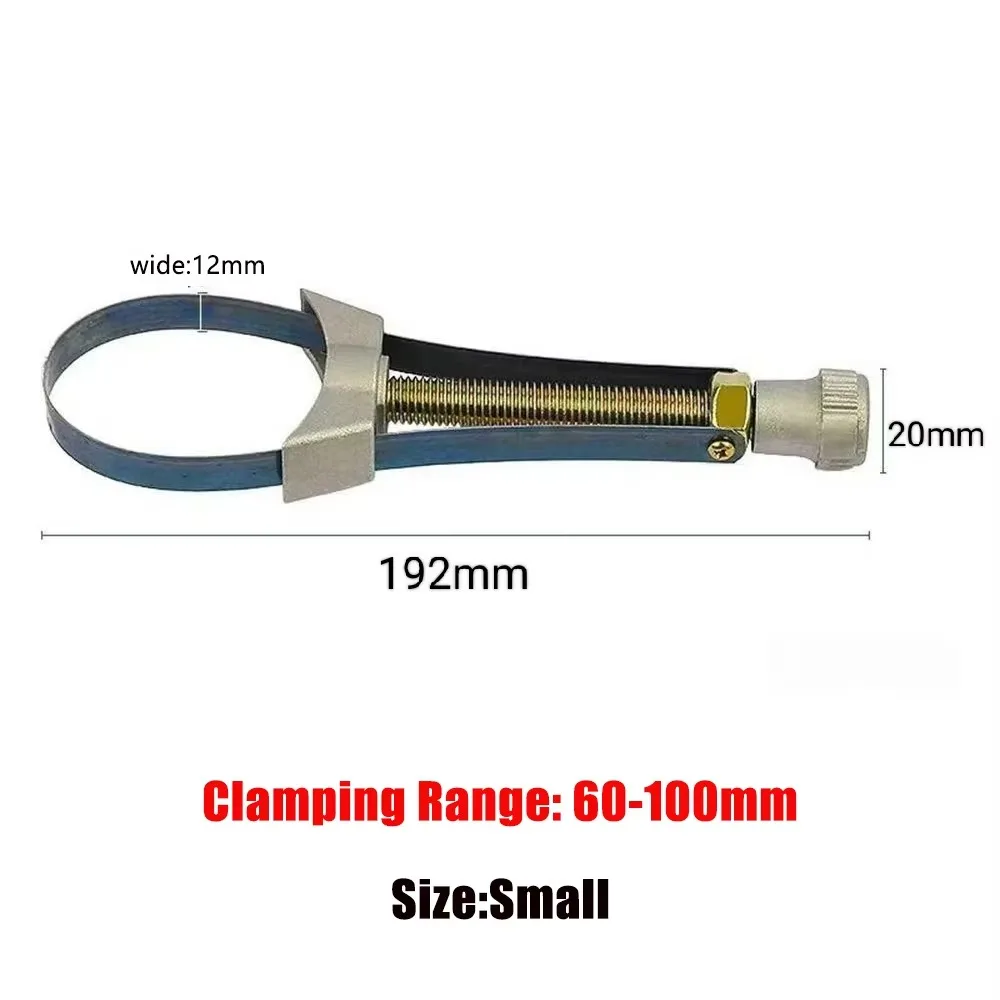 Heavy Car Oil Filter Wrench Adjustable Strap Anti-slip Oil Filter Removal Tool Durable High Torque Car Steel Strap Wrench
