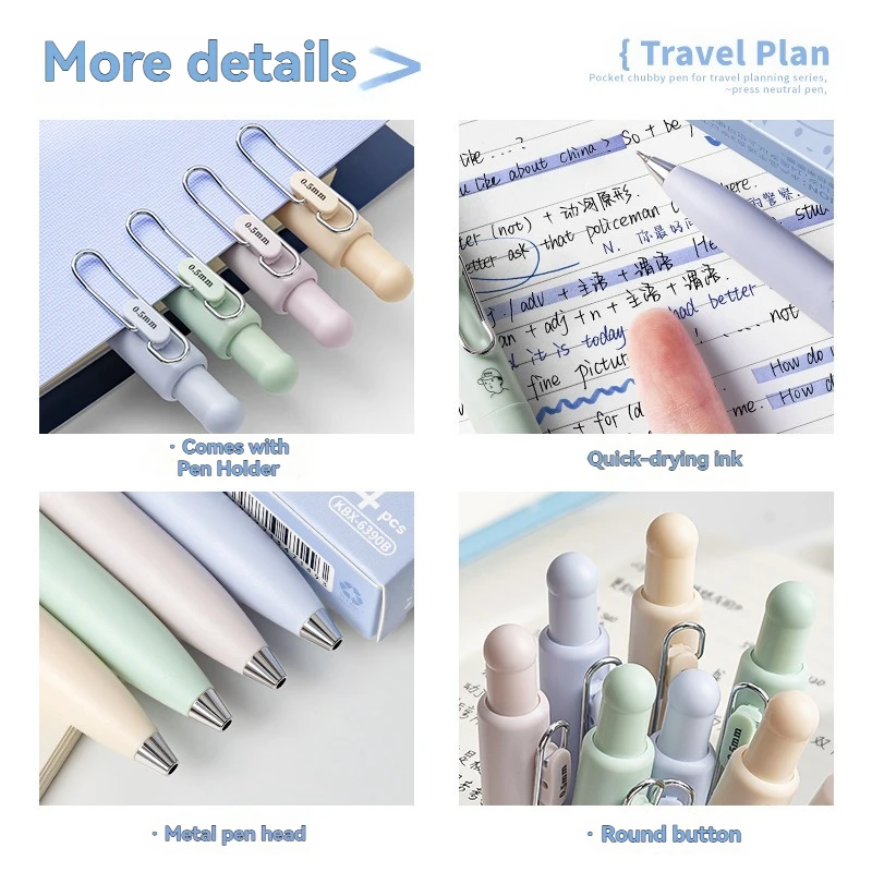 1 قطعة هلام القلم جيب قلم محايد اللون جيب جيب صغير السمين القلم التجفيف السريع الأسود الكتابة السلس المحمولة القلم قلم توقيع #4
