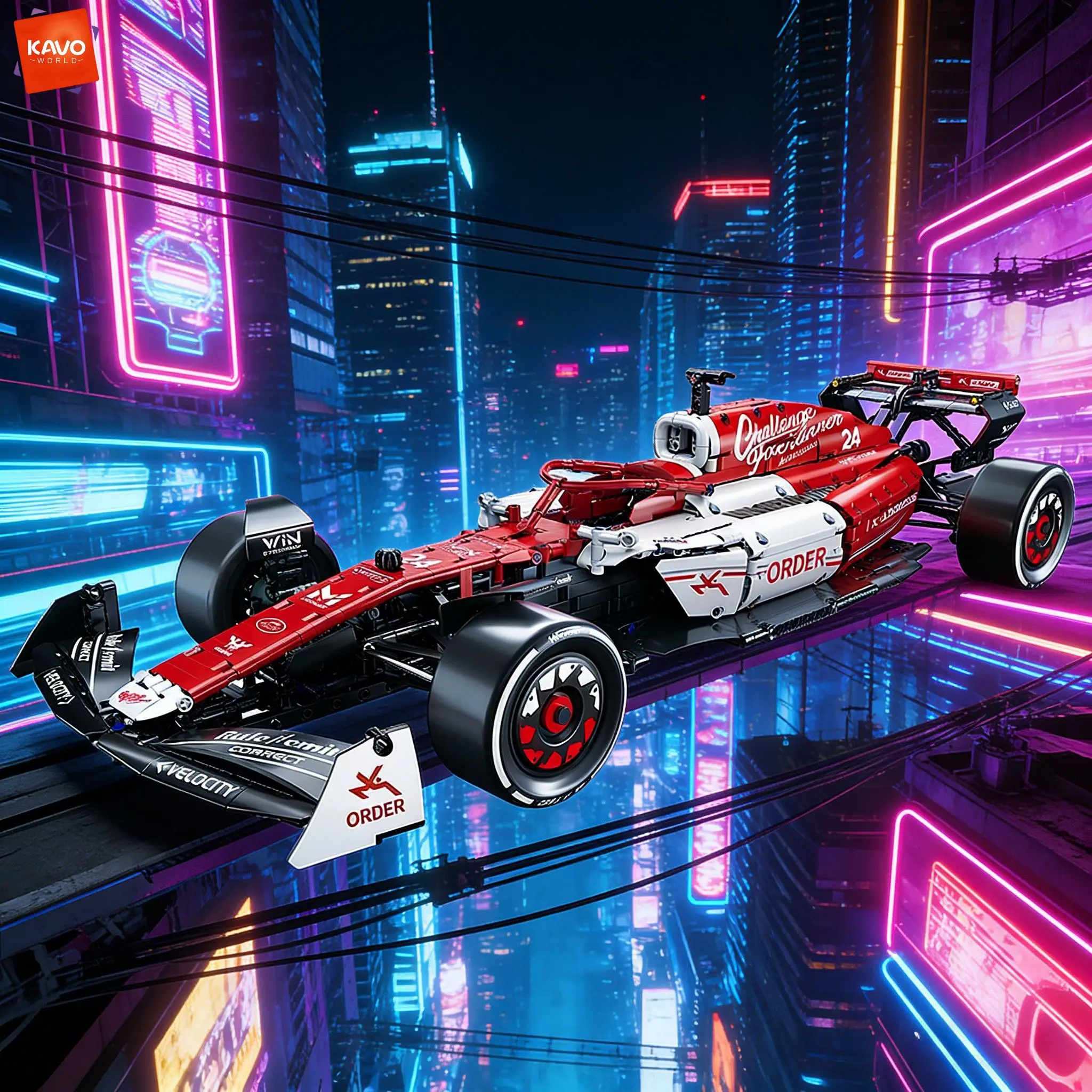 

Конструктор KAVOWORLD 1768 деталей: Красный гоночный автомобиль, модель технического транспортного средства 1:8 с реалистичными деталями, для самостоятельной сборки, для любителей автомобилей