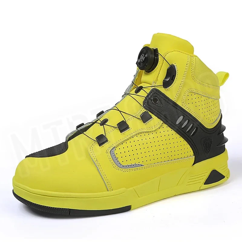 Motorcycle Boots Men Biker Shoes Moto Sneaker Microfiber Leather Adventure Motocross Shoes Anti-slip Motorcycle Equipment