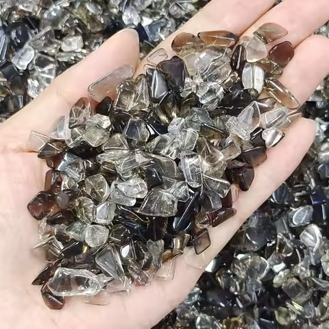 Smoky Quartz Gravel Crystal Chips Natural Stone Healing Gemstone Mineral Specimen Aquarium Tank Garden Home Decoration DIY Craft