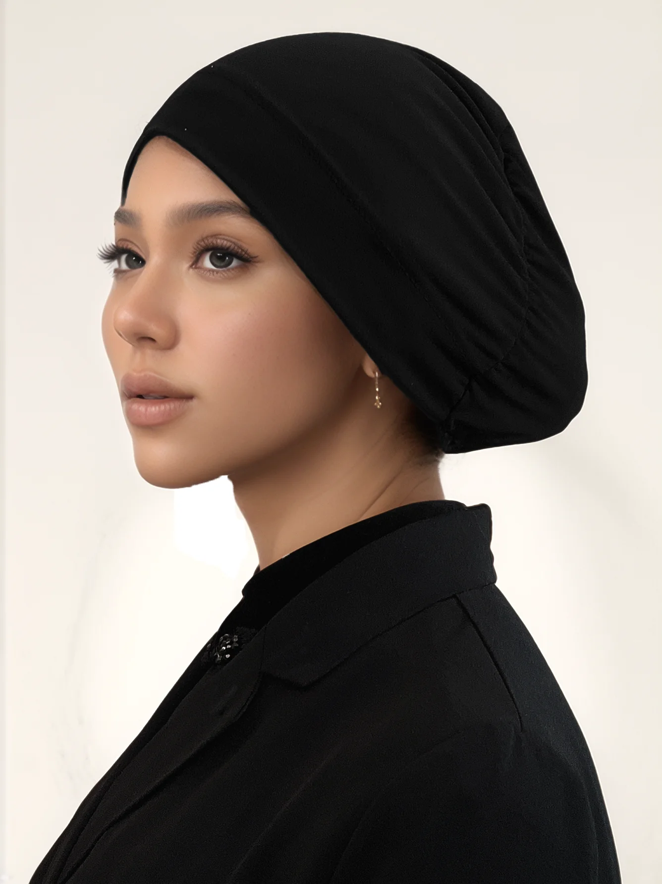 

New Jersey Cotton Undercap Muslim Under Scarf Cotton Inner Hijab Closed Mouth Underscarf Bonnet Hijab