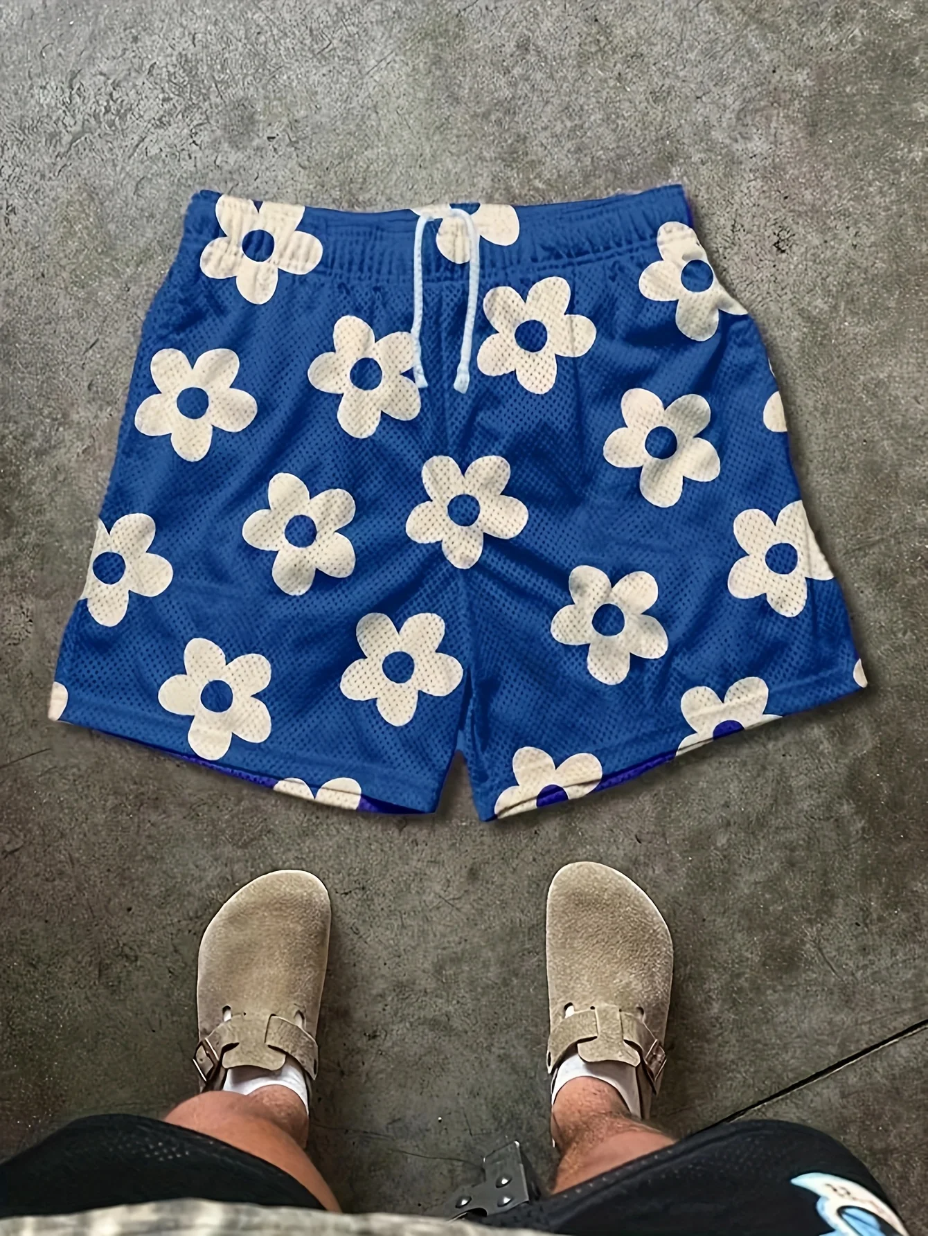 

2026 Fashion Bestseller mens stylish summer mesh breathable floral Y2K quick drying casual shorts