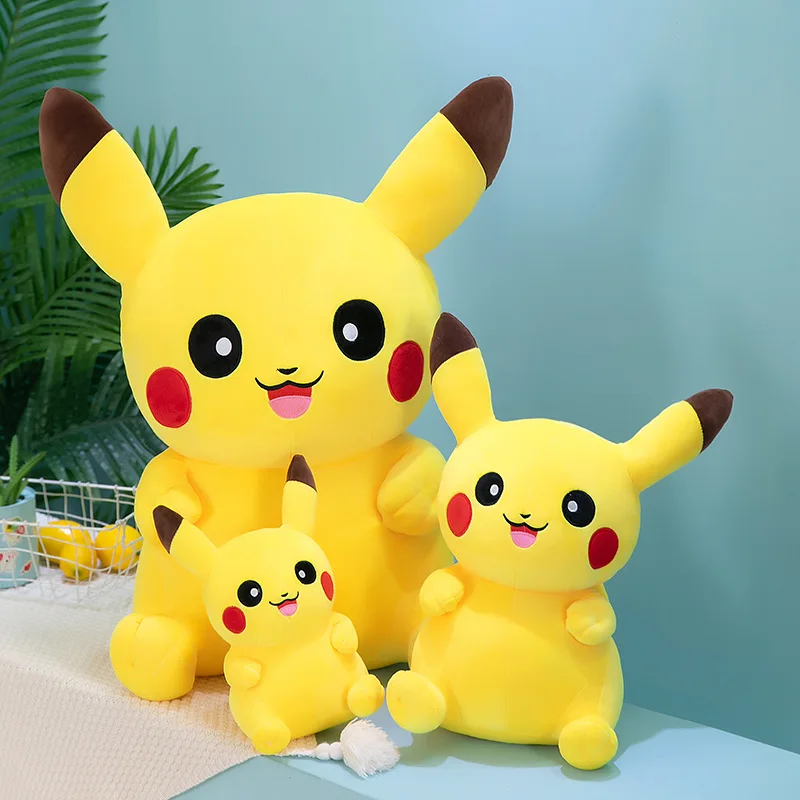 Brinquedo de pelúcia Pokémon Pikachu, Smiley Kawaii, riso, anime recheado, bonecas gigantes, travesseiro macio, decoração do quarto, prenda de estudante para criança, 35-75cm