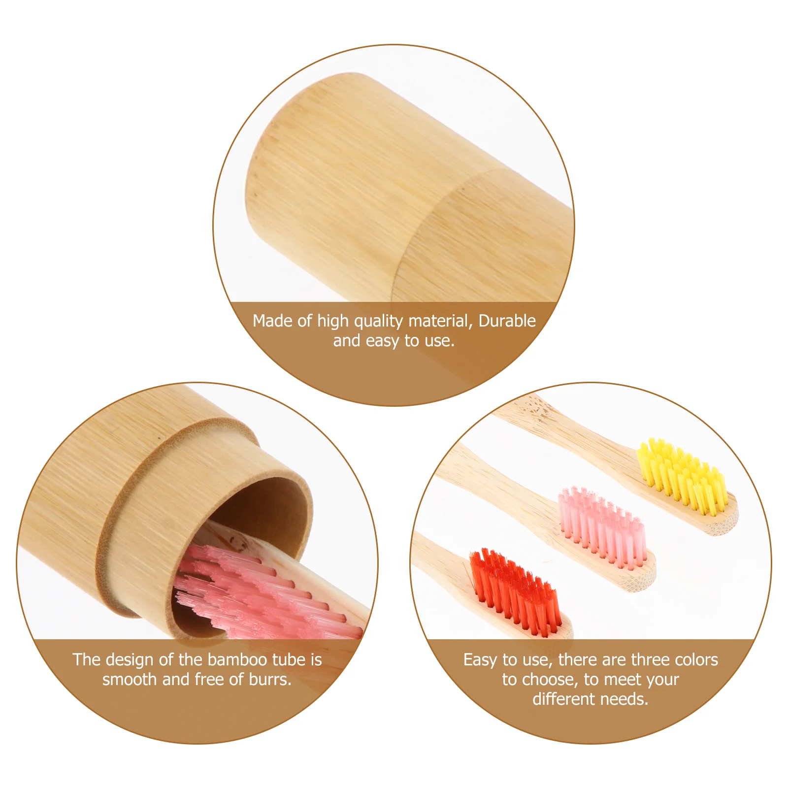 Bamboo Toothbrush with Case Storage Travel Tube Kit Organic Reusable Portable and