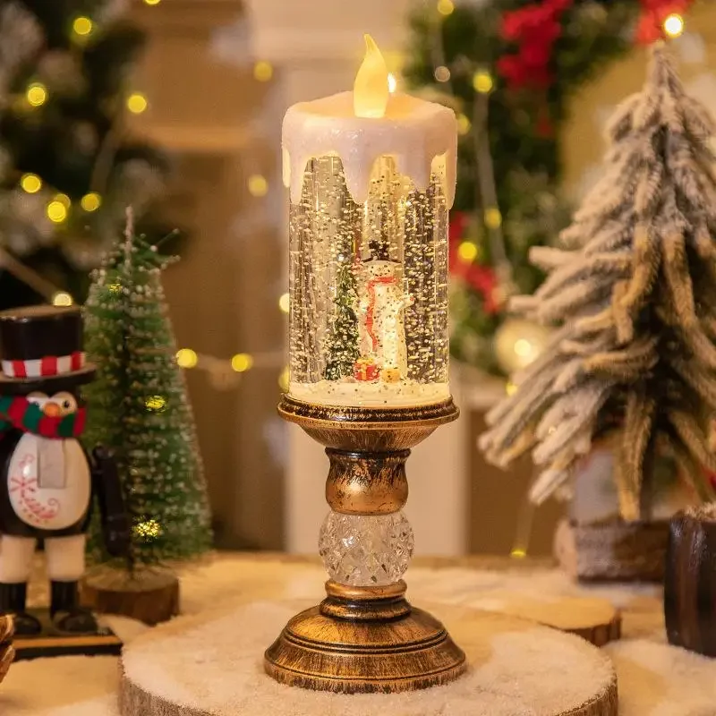 Christmas Decorations Candle Lights Drifting Snow Christmas Crystal Lights