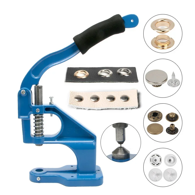 Hand Press Heavy Duty Eyelet Grommet Machine hole Punch Tool Kit fai da te manuale Snap Eyelet abbigliamento accessori per cucire in pelle