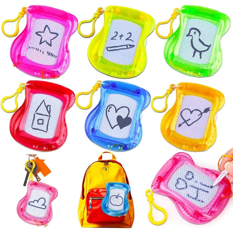 

Mini Keychain Magnetic Drawing Board Kids LCD Writing Tablet Portable Doodle Toy Educational Travel Erasable Gift
