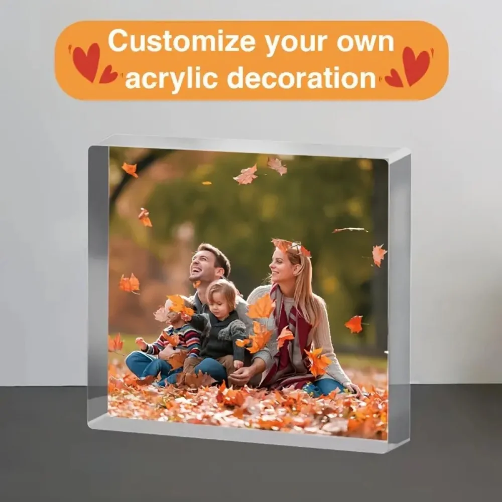 Aangepaste acryl fotodisplay 3D aandenken tafelblad Perfect cadeau voor feesten, evenementen, woondecoratie, bedankcadeau, geen stroom nodig