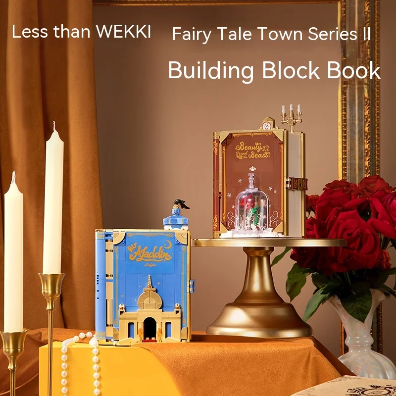 Diy Wooden Unfinished Fairy Tale Town 3d Book Puzzle Assembly Building Block Book Collection Decoration  Toy  Birthday Gifts