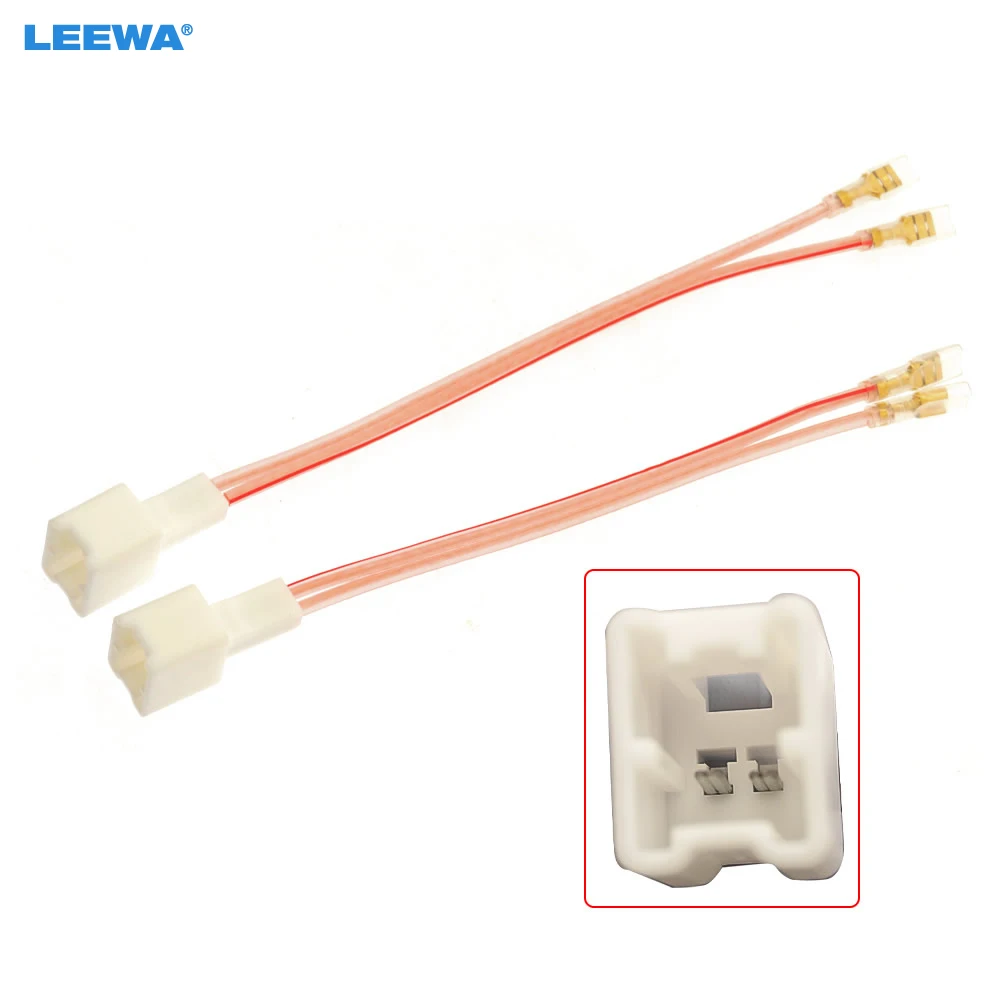 

LEEWA 2pcs Car 2Pin Stereo Speaker Wire Harness Adaptors For Nissan Auto Speaker Replacement Connection Wiring Plug Cables #6169